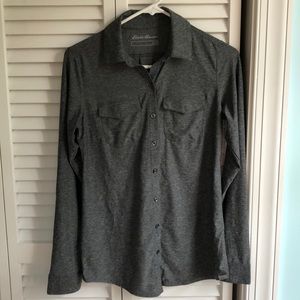 Moisture Wicking Material Button Up